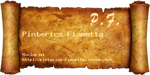 Pinterics Fiametta névjegykártya